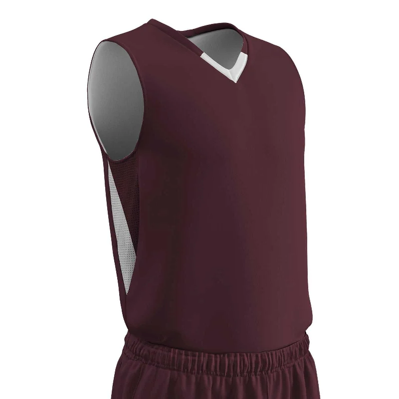 Champro BBJ14 Pivot Reversible Basketball Jersey - Maroon White