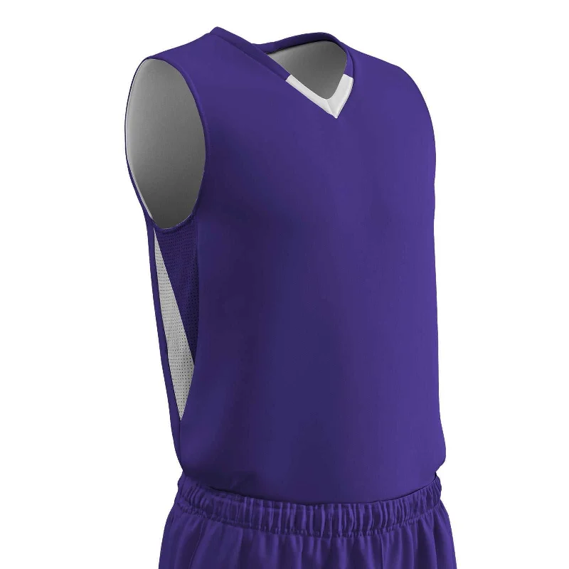 Champro BBJ14 Pivot Reversible Basketball Jersey - Purple White