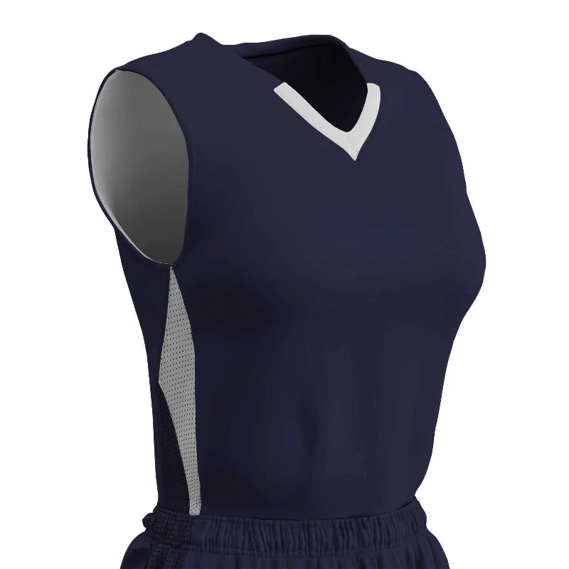 Champro BBJ15 Post Up Reversible Basketball Jersey - Navy White