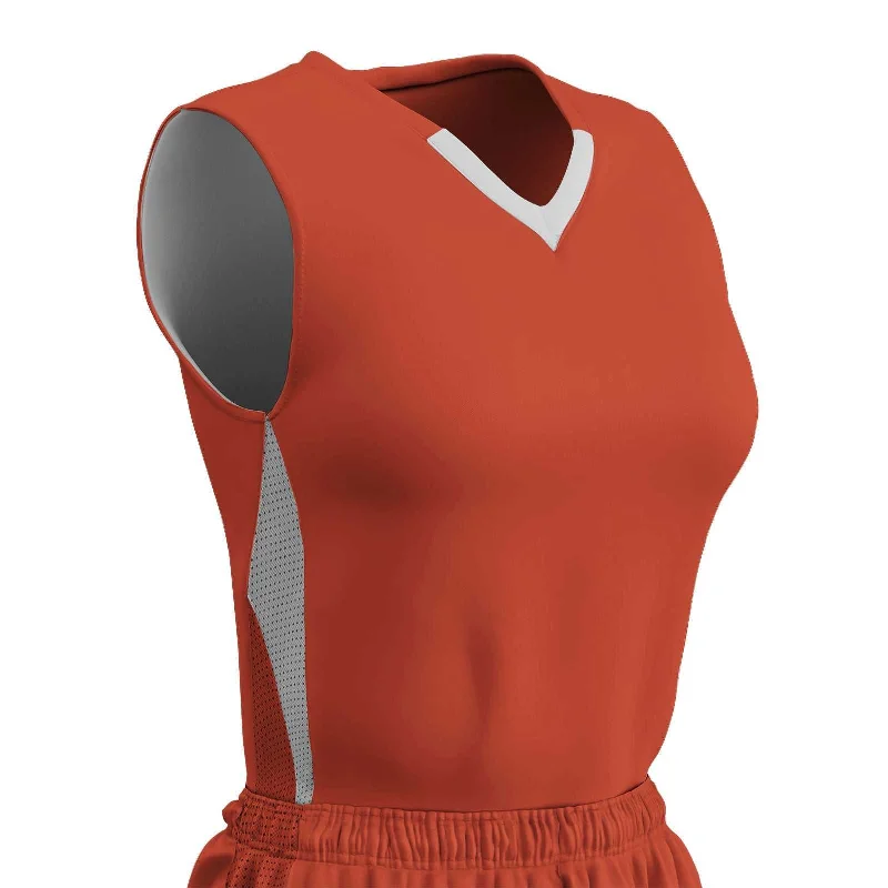 Champro BBJ15 Post Up Reversible Basketball Jersey - Orange White