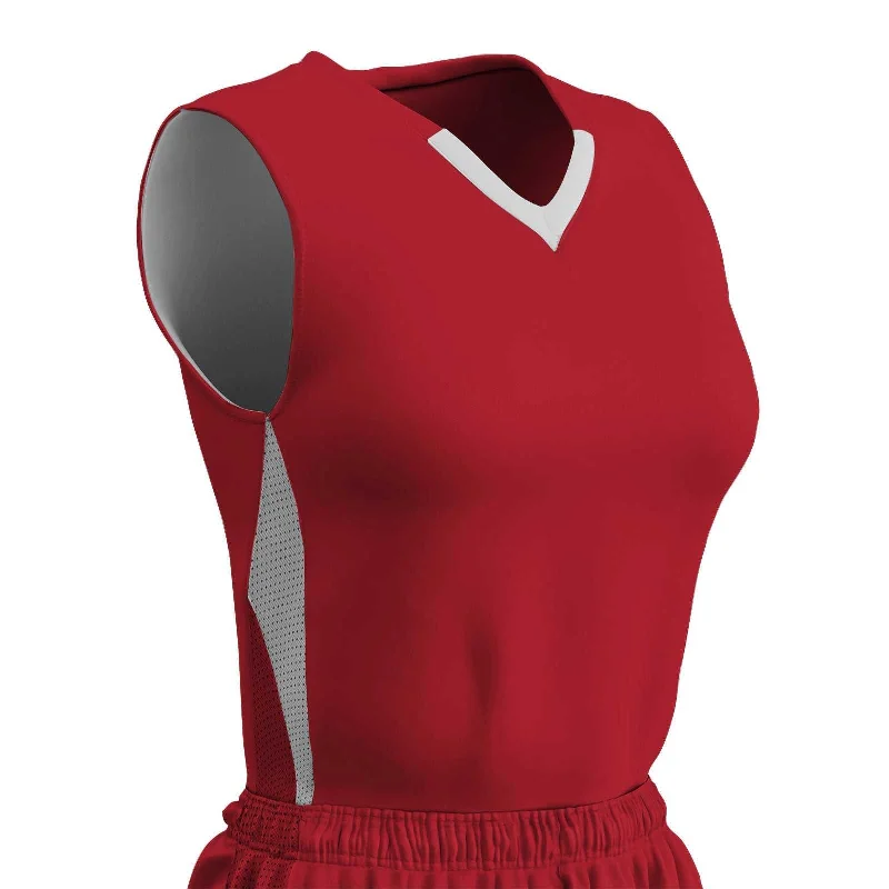 Champro BBJ15 Post Up Reversible Basketball Jersey - Scarlet White