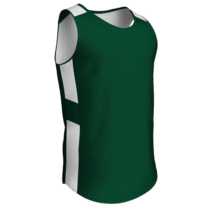 Champro BBJ16 CroShort Sleeveover Reversible Basketball Jersey - Forest Green White