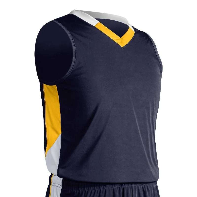 Champro BBJ21 Rebel Basketball Jersey - Navy Gold White