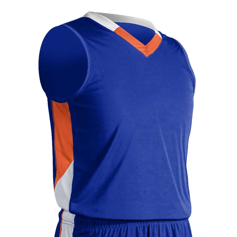 Champro BBJ21 Rebel Basketball Jersey - Royal Orange White