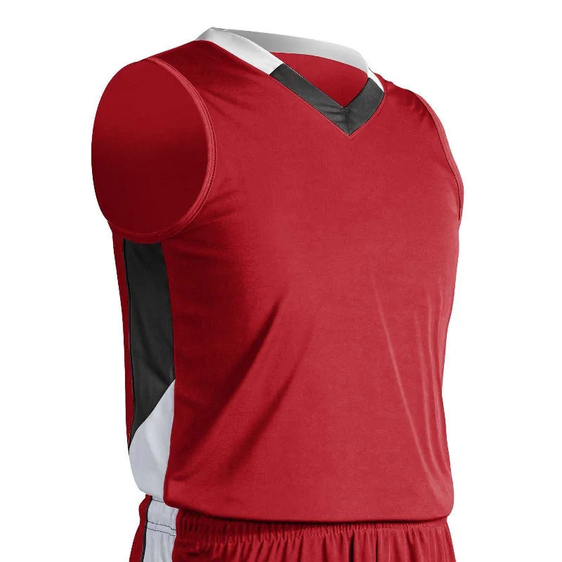 Champro BBJ21 Rebel Basketball Jersey - Scarlet Black White