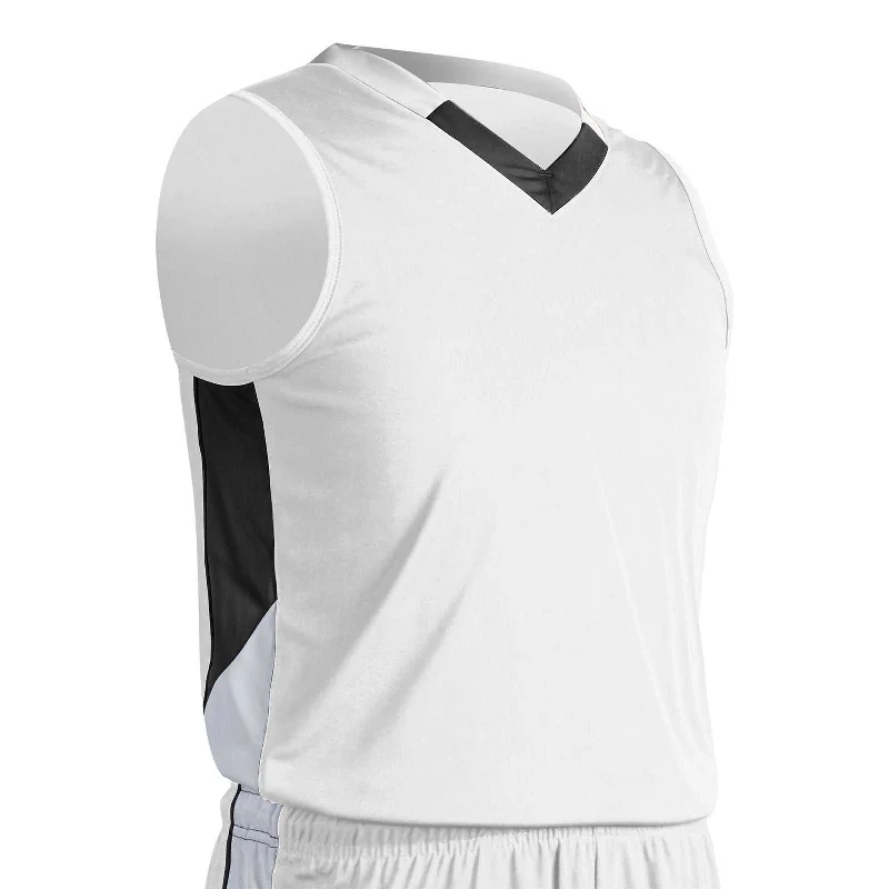 Champro BBJ21 Rebel Basketball Jersey - White Black White