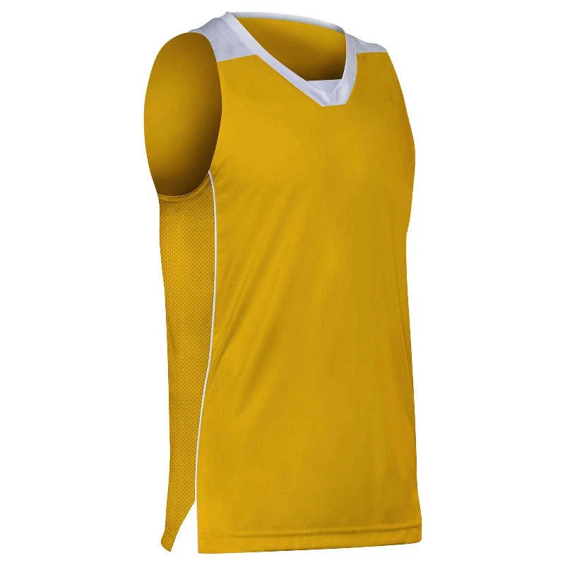 Champro BBJ23 Elite Basketball Jersey - Gold White