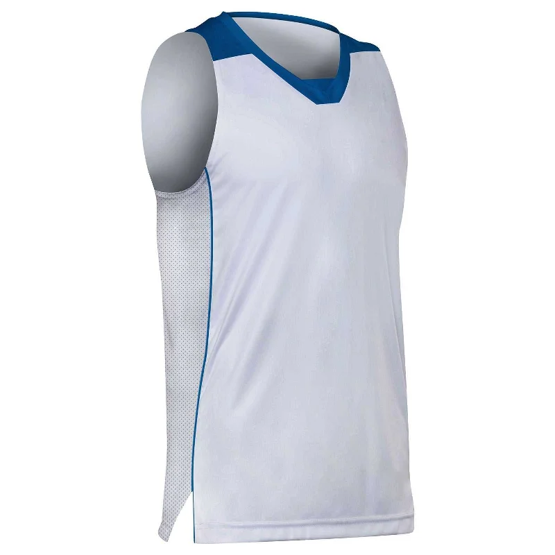 Champro BBJ23 Elite Basketball Jersey - White Royal