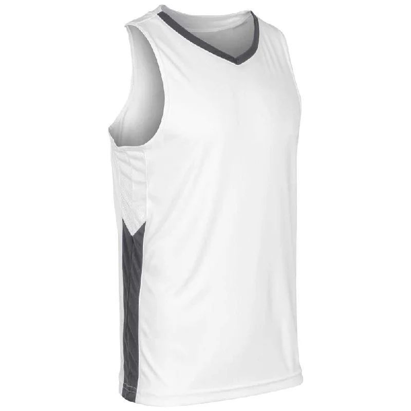 Champro BBJ32 Icon Men's and Youth Basketball Jersey - White Charcoal