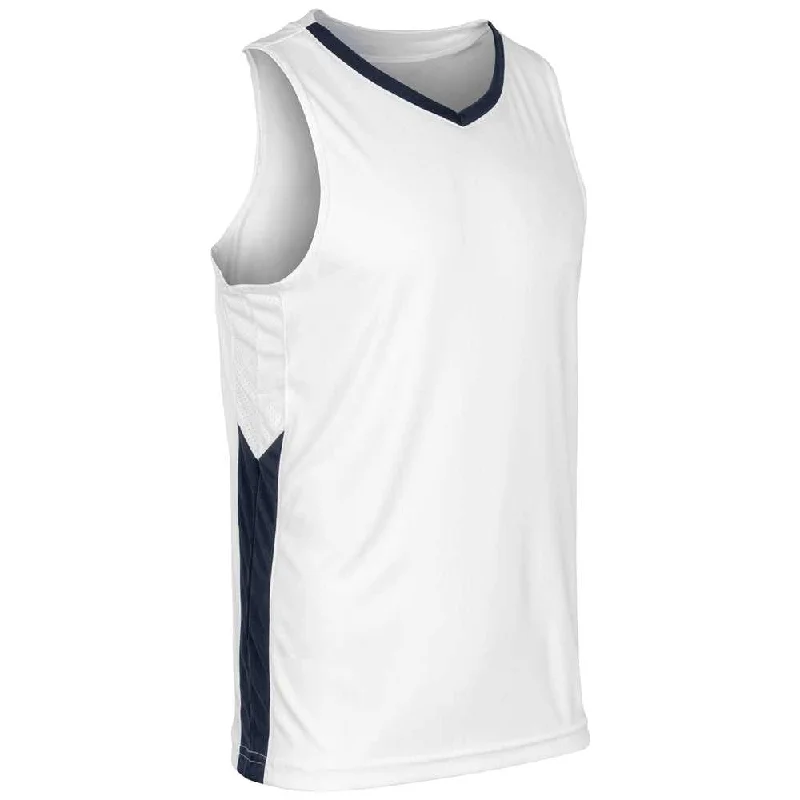 Champro BBJ32 Icon Men's and Youth Basketball Jersey - White Navy