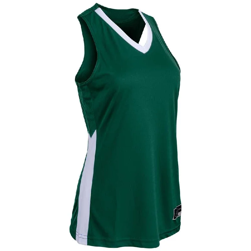 Champro BBJ32 Icon Women's Basketball Jersey - Forest GreenWhite