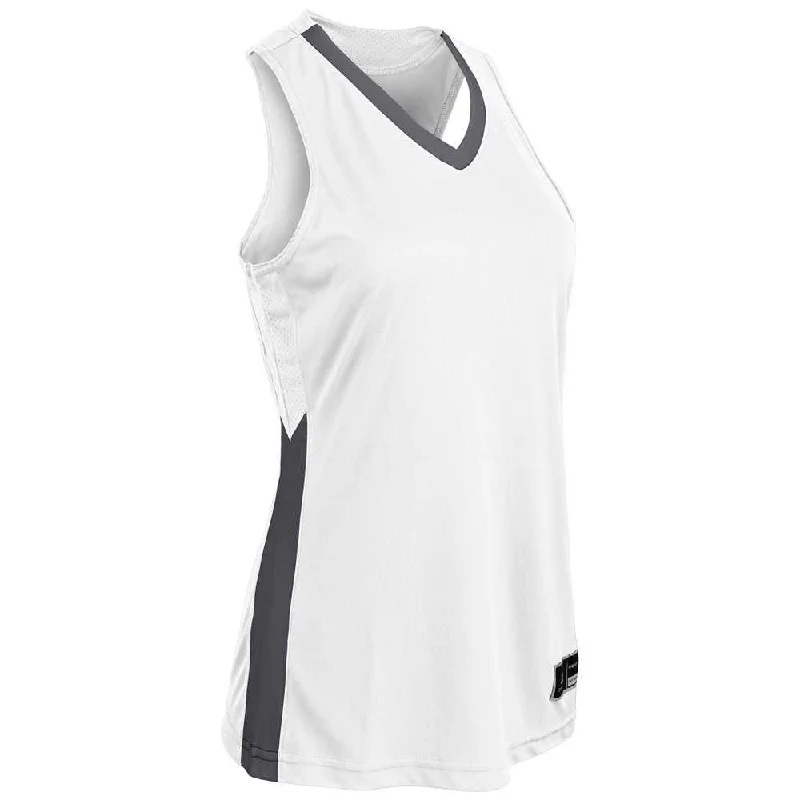 Champro BBJ32 Icon Women's Basketball Jersey - White Charcoal