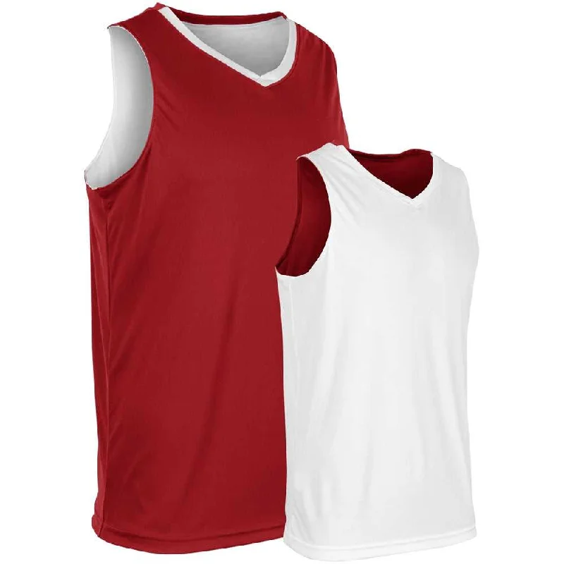 Champro BBJ33 Victorious Men's and Youth Basketball Jersey - Scarlet White