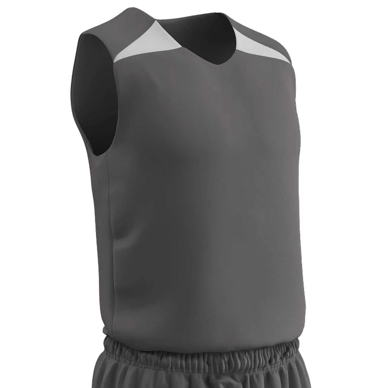 Champro BBJ4Y Dri-Gear Pro-Plus Reversible Basketball Jersey Youth - Charcoal White