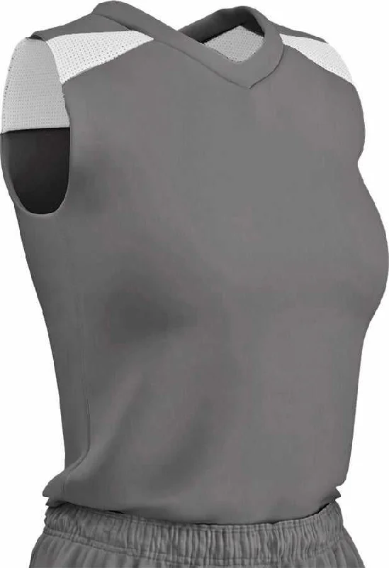 Champro BBJ61W Free Toss Women's Basketball Jersey - Charcoal White