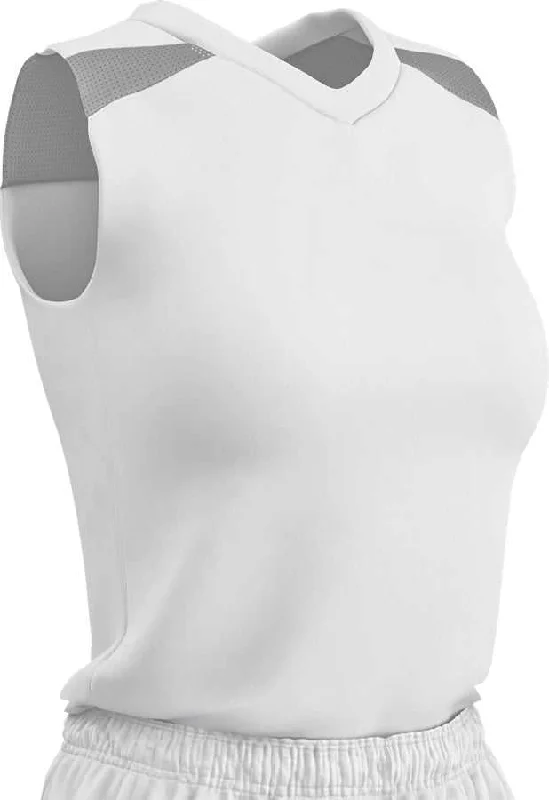 Champro BBJ61W Free Toss Women's Basketball Jersey - White Charcoal