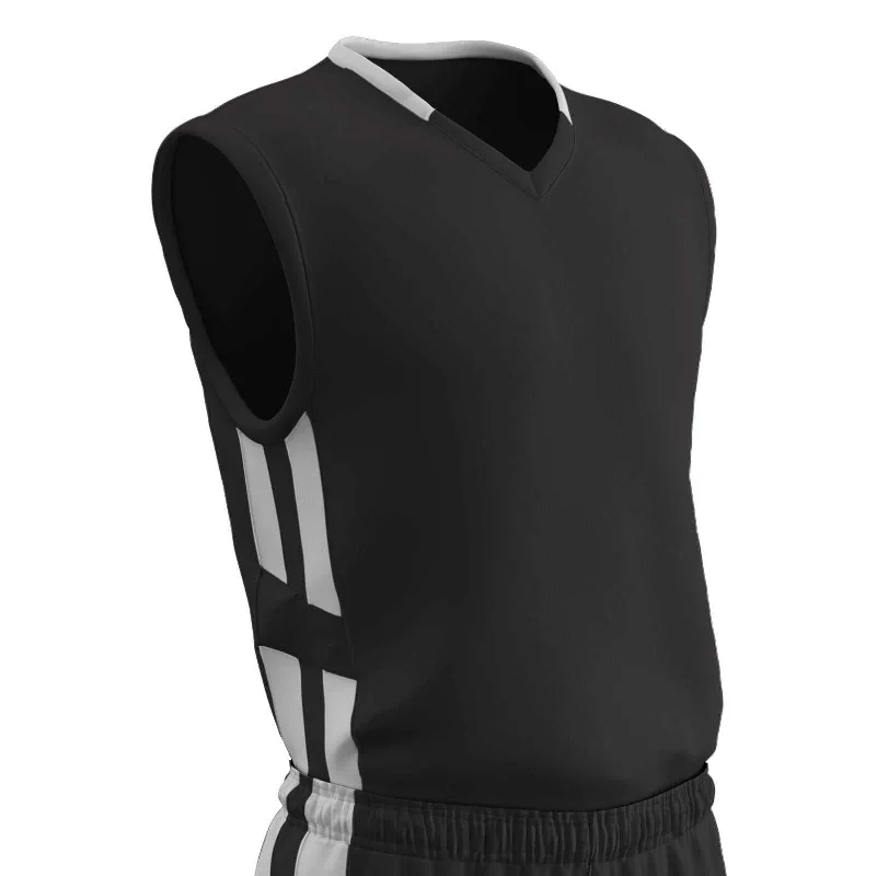 Champro BBJ9 Muscle Dri-Gear Basketball Jersey Adult & Youth - Black White