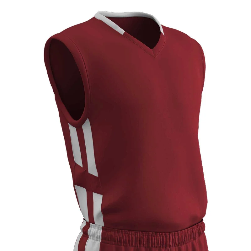 Champro BBJ9 Muscle Dri-Gear Basketball Jersey Adult & Youth - Cardinal White