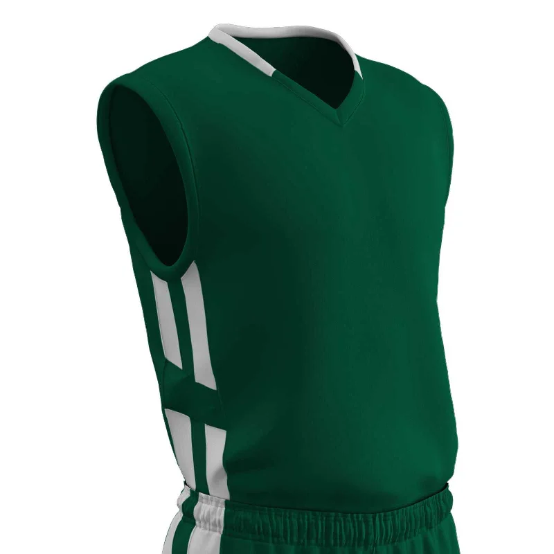 Champro BBJ9 Muscle Dri-Gear Basketball Jersey Adult & Youth - Forest White