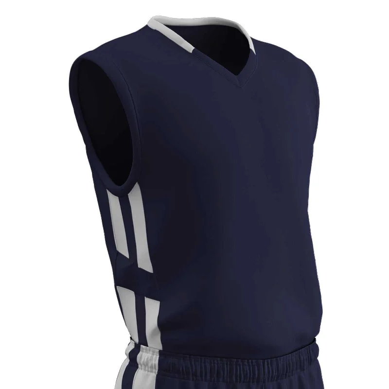 Champro BBJ9 Muscle Dri-Gear Basketball Jersey Adult & Youth - Navy White