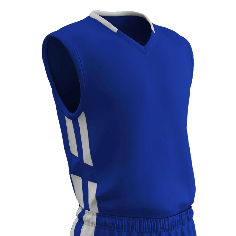 Champro BBJ9 Muscle Dri-Gear Basketball Jersey Adult & Youth - Royal White