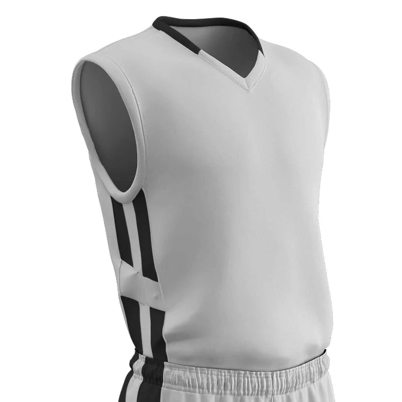 Champro BBJ9 Muscle Dri-Gear Basketball Jersey Adult & Youth - White Black