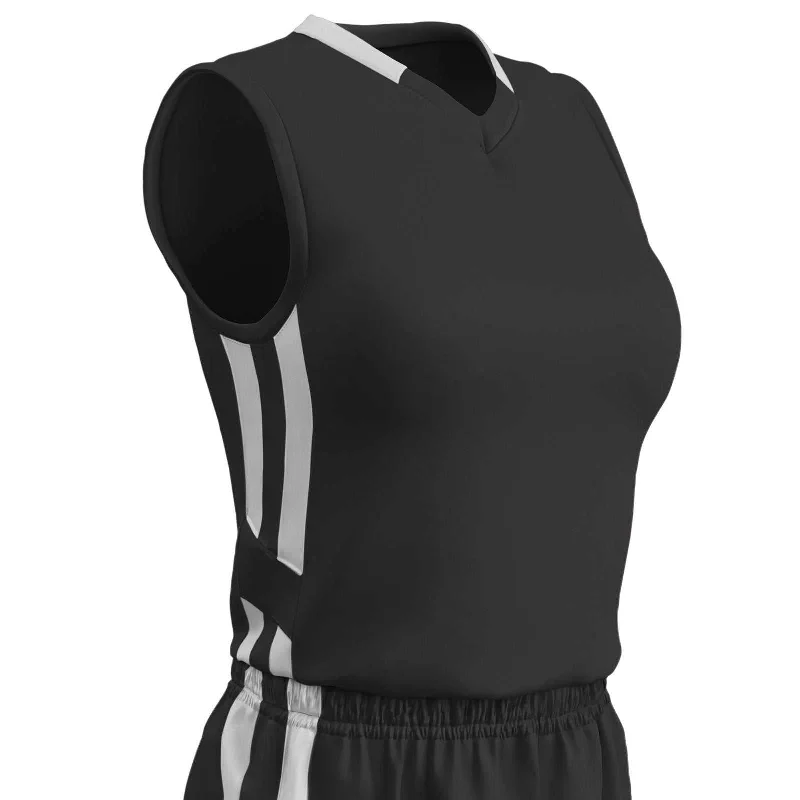 Champro BBJ9W Muscle Dri-Gear Basketball Jersey Women's - Black White