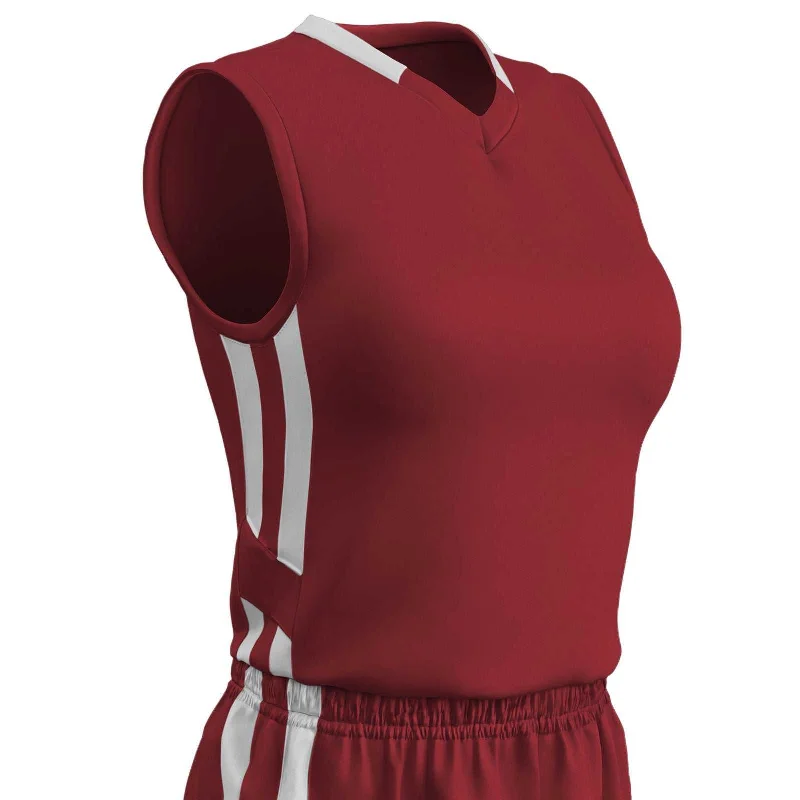 Champro BBJ9W Muscle Dri-Gear Basketball Jersey Women's - Cardinal White