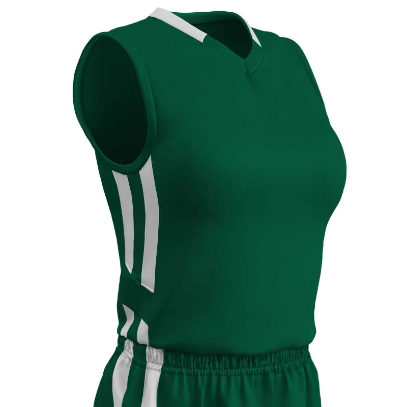 Champro BBJ9W Muscle Dri-Gear Basketball Jersey Women's - Forest White