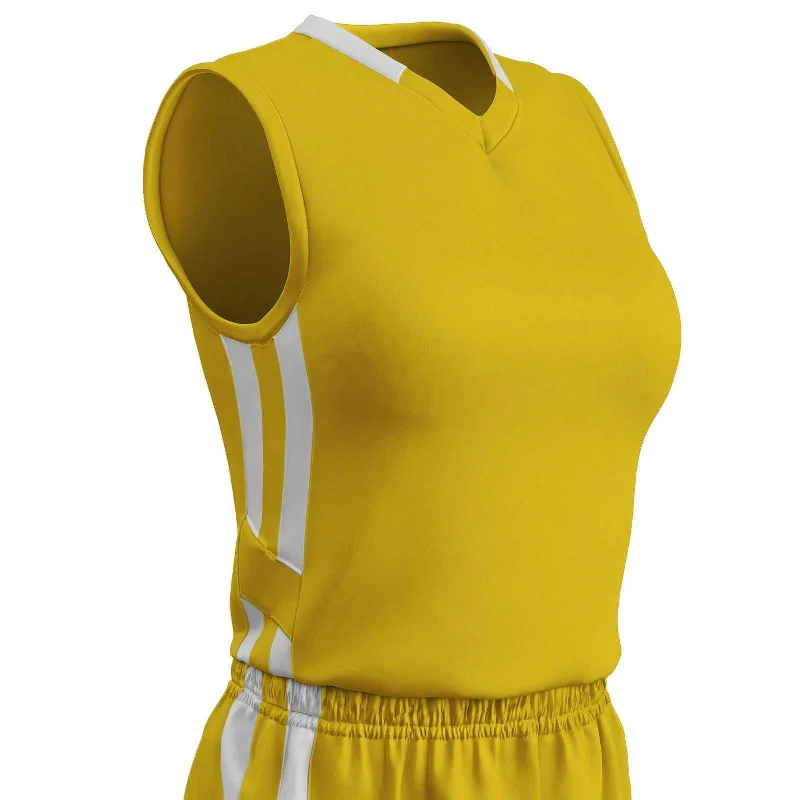 Champro BBJ9W Muscle Dri-Gear Basketball Jersey Women's - Gold White