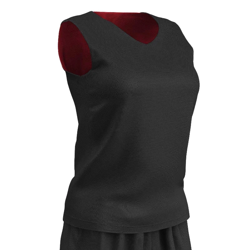 Champro BBJPW Polyester Reversible Basketball Jersey Women's - Black Scarlet