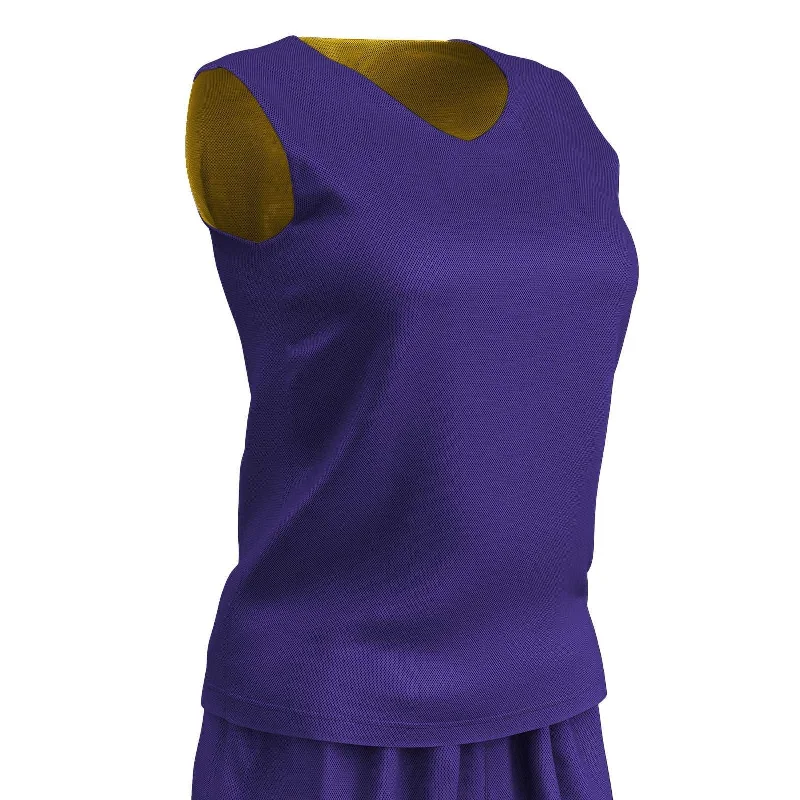 Champro BBJPW Polyester Reversible Basketball Jersey Women's - Purple Gold