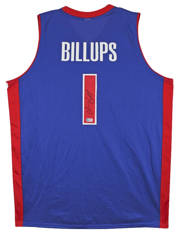 Chauncey Billups Authentic Signed Blue Pro Style Jersey BAS Witnessed