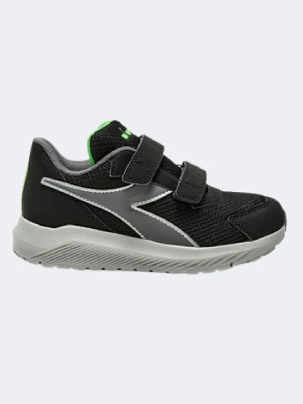 Diadora Falcon V 4 Ps-Boys Running Shoes Black/Grey/Green