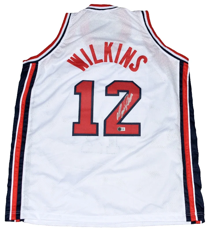 DOMINIQUE WILKINS SIGNED DREAM TEAM USA #12 WHITE BASKETBALL JERSEY BECKETT