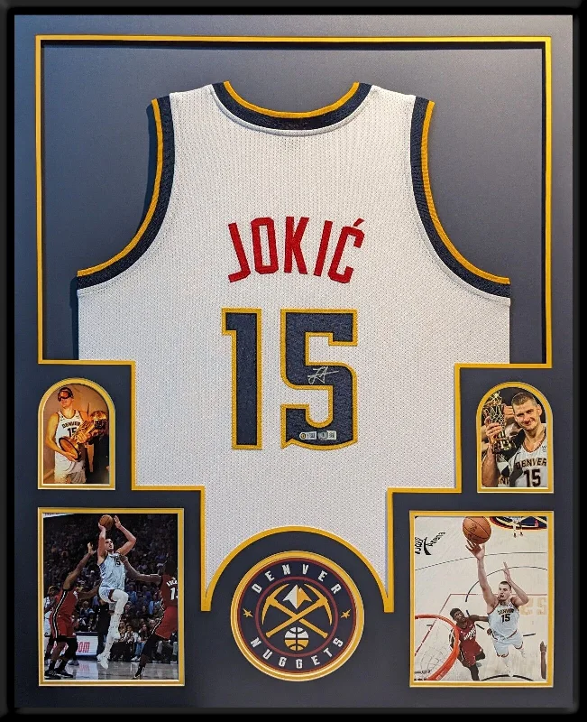 FRAMED DENVER NUGGETS NIKOLA JOKIC AUTOGRAPHED SIGNED JERSEY BECKETT HOLO