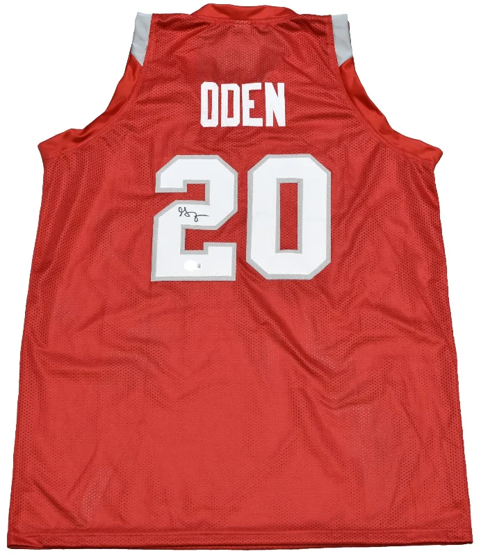 GREG ODEN SIGNED OHIO STATE BUCKEYES #20 RED BASKETBALL JERSEY BECKETT