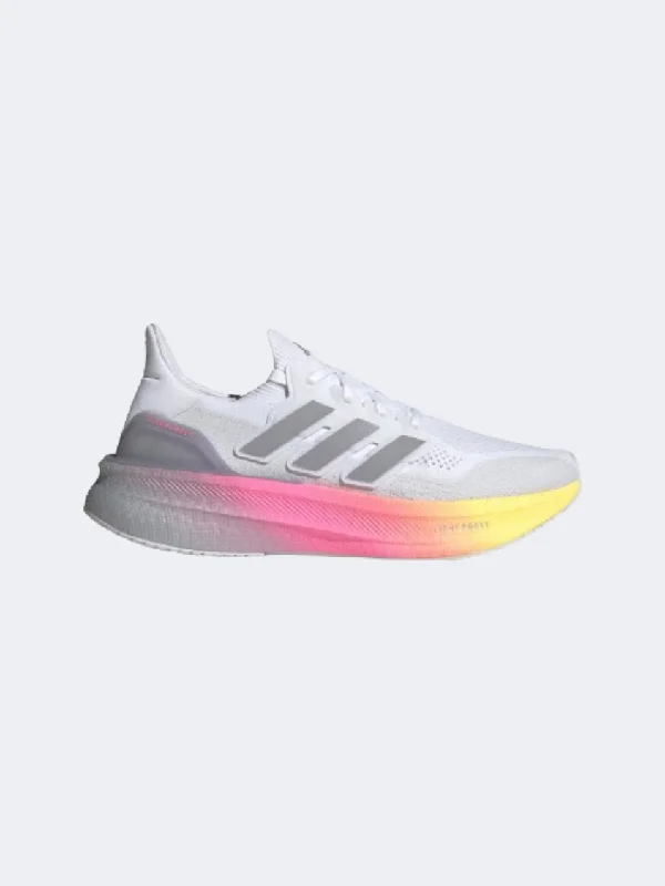 Adidas Ultraboost 5 Men Running Shoes White/Grey/Pink