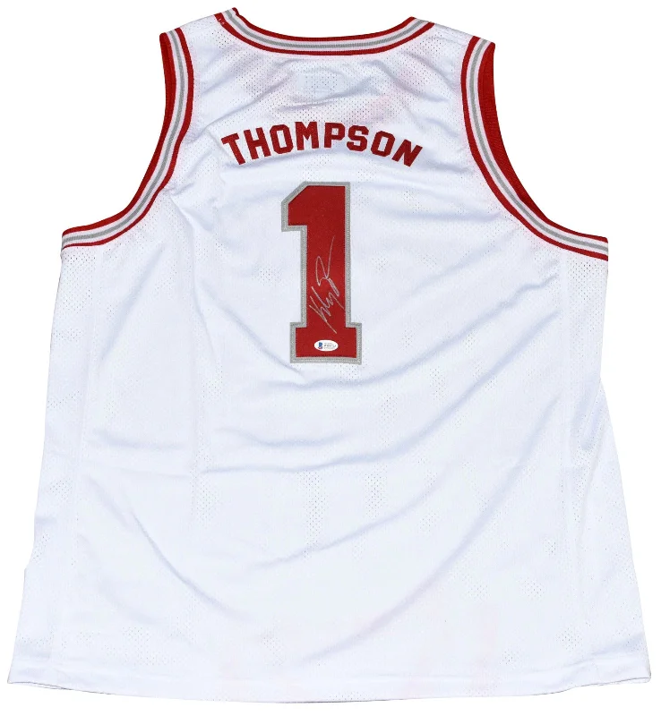 KLAY THOMPSON SIGNED WASHINGTON STATE COUGARS #1 BASKETBALL JERSEY BECKETT