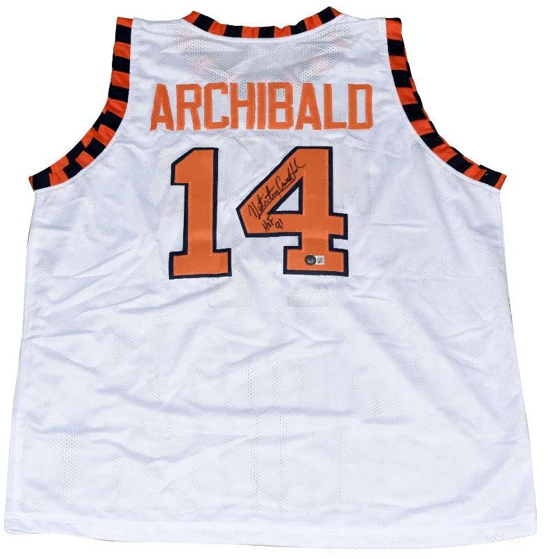 NATE TINY ARCHIBALD SIGNED UTEP MINERS #14 BASKETBALL JERSEY BECKETT