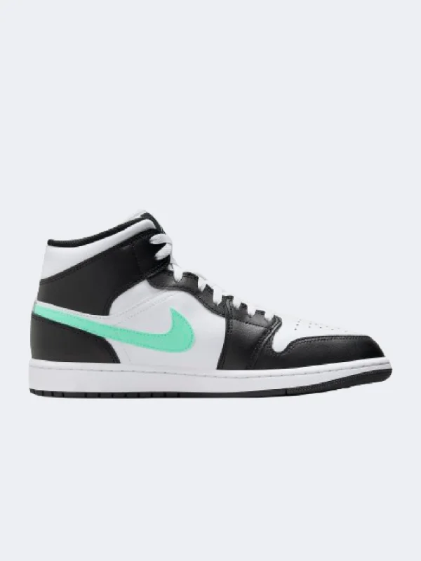 Nike Air Jordan 1 Mid Men Lifestyle Shoes White/Black/Green