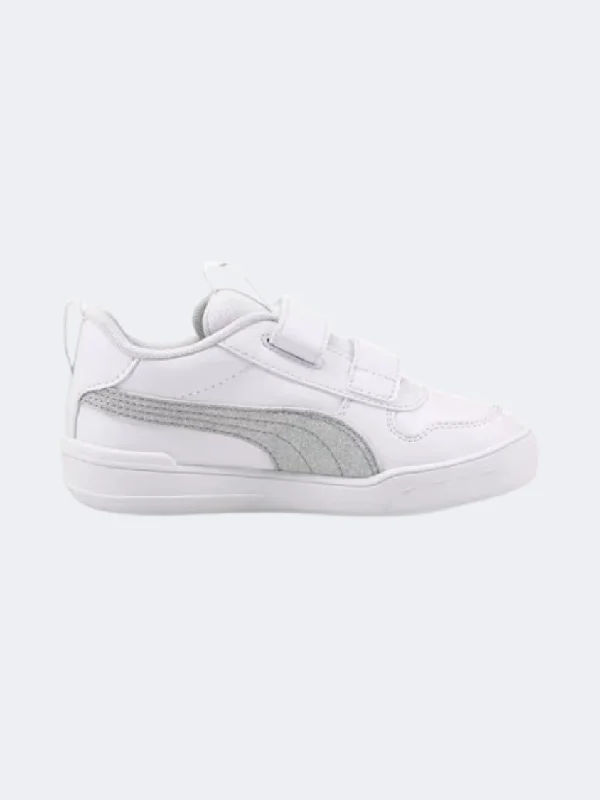 Puma Multiflex Glitz V Ps-Girls Lifestyle Shoes White/Silver