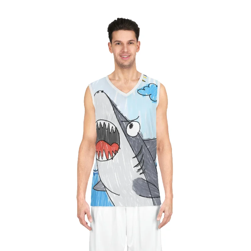 Shark Jaw Teeth Attack Ocean Sea Creature Basketball Jersey (AOP)