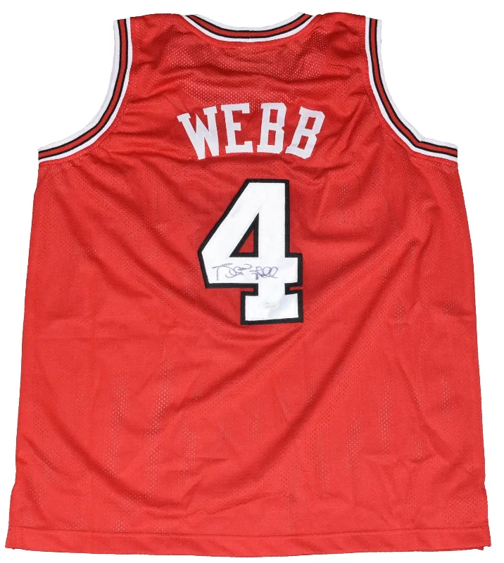 SPUD WEBB SIGNED NORTH CAROLINA NC STATE WOLFPACK #4 BASKETBALL JERSEY JSA