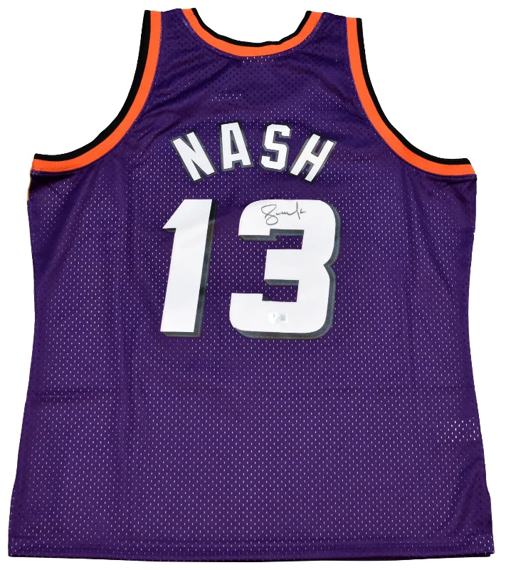 STEVE NASH SIGNED PHOENIX SUNS #13 PURPLE MITCHELL & NESS JERSEY BECKETT