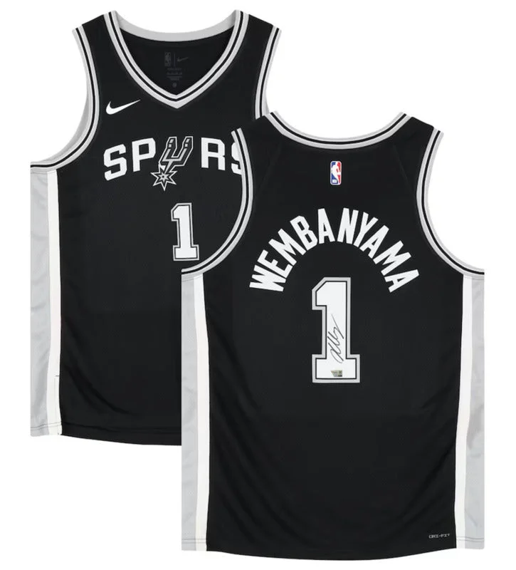 Victor Wembanyama Autographed Spurs Icon Edition Black Jersey Fanatics