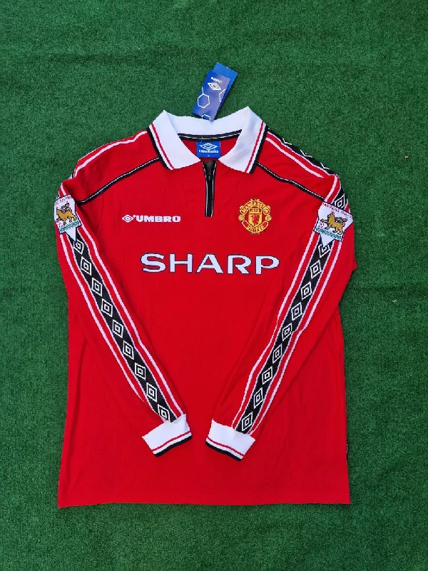 Manchester United 1999 David Beckham Red Retro Jersey Maillot Trikot Maglia