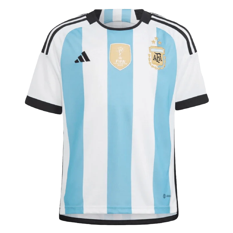 Adidas Argentina 2022 Youth 3-Star Winners Home Jersey