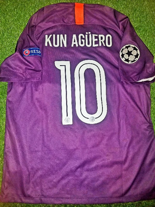 Aguero Manchester City 2018 2019 UEFA Jersey Shirt Camiseta L SKU# 919001-538