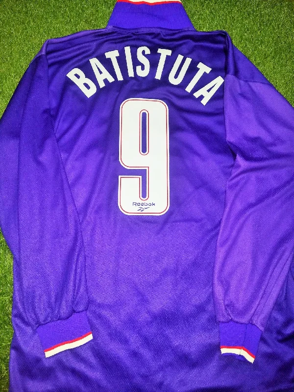 Batistuta Fiorentina Reebok 1995 1996 Long Sleeve MATCH WORN Jersey Shirt Camiseta Maglia L